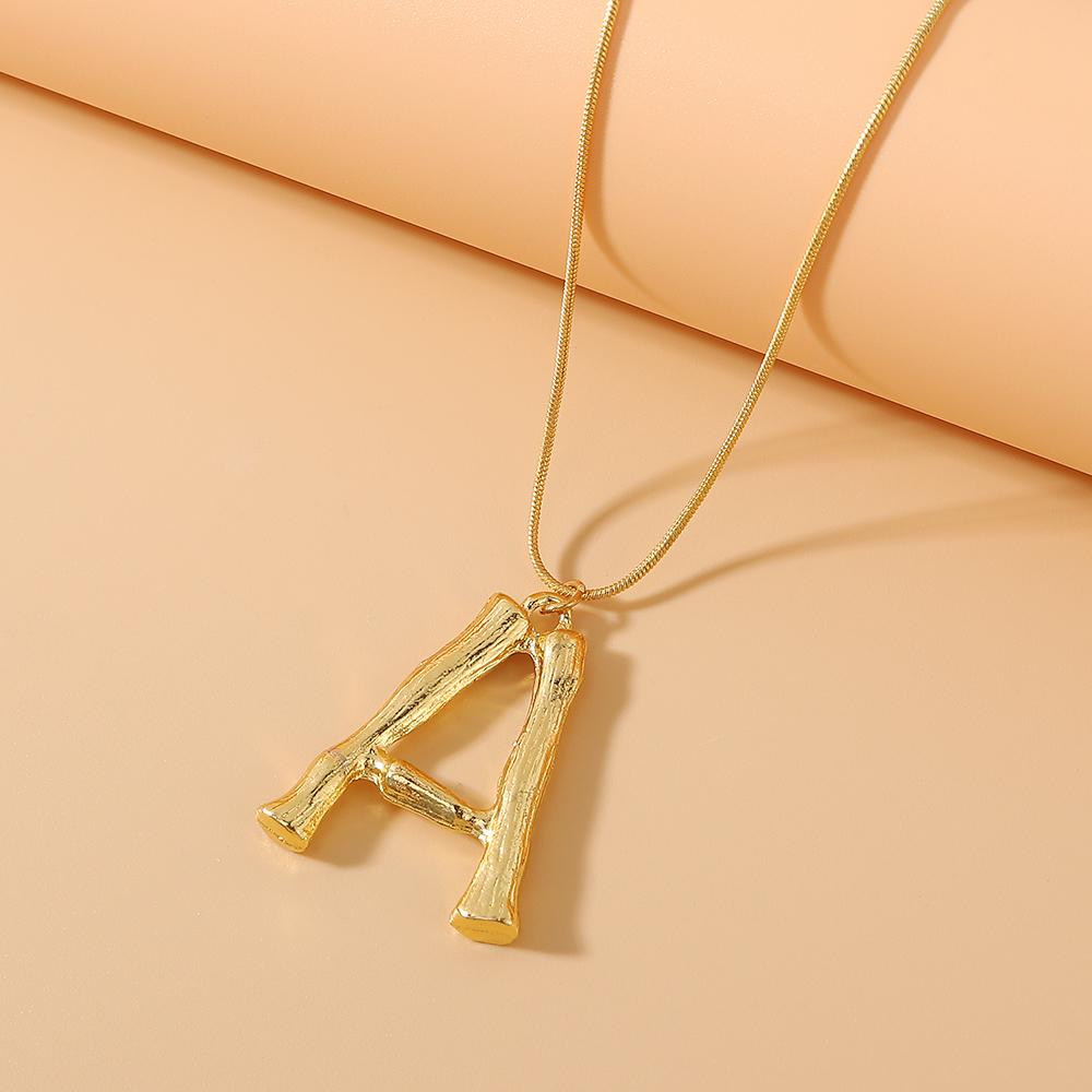 Bamboo Initial Necklace - Socially Aakwrd 
